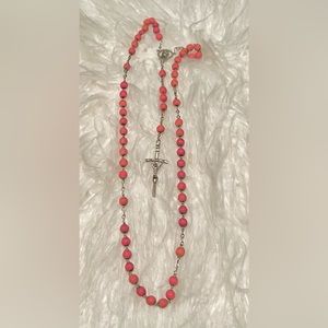 Long rosewater infused rosary necklace